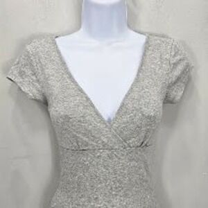 Express Babydoll Knit Top XS Heather Gray Tshirt Alt Bella Swan Elena Gilbert